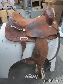 Billy Cook Maker Floral Tooled Barrel Saddle 15 Used