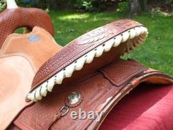 Billy Cook Saddlery Greenville Texas Western Roping Tooled Leather Saddle SZ 16