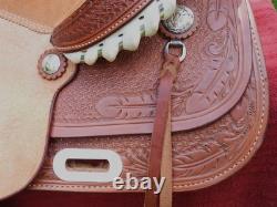 Billy Cook Saddlery Greenville Texas Western Roping Tooled Leather Saddle SZ 16
