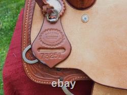 Billy Cook Saddlery Greenville Texas Western Roping Tooled Leather Saddle SZ 16