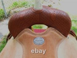 Billy Cook Saddlery Greenville Texas Western Roping Tooled Leather Saddle SZ 16