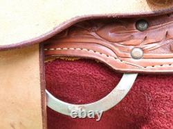 Billy Cook Saddlery Greenville Texas Western Roping Tooled Leather Saddle SZ 16