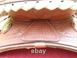 Billy Cook Saddlery Greenville Texas Western Roping Tooled Leather Saddle SZ 16