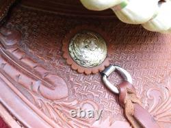 Billy Cook Saddlery Greenville Texas Western Roping Tooled Leather Saddle SZ 16