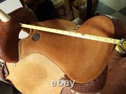 Billy Cook Saddlery Greenville Texas Western Roping Tooled Leather Saddle SZ 16
