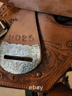 Billy Cook Western 15.5 Pleasure Show Saddle Tooled Horse Tack Equestrian