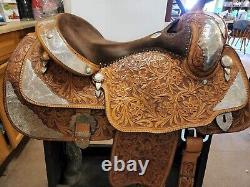 Billy Cook Western 15.5 Pleasure Show Saddle Tooled Horse Tack Equestrian