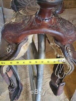 Billy Cook Western Saddle Greenville TX #1852 Square Skirt Fully Tooled 15 Seat