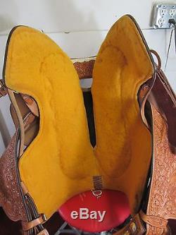 Billy Royal Brown Leather Horse Show Saddle Silver Size 15.5 Very Nice # 571