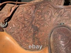 Billy Royal Vintage Show Saddle Simco Tex Tan Leather Western Hand Tool Brass
