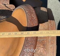 Billy Royal Vintage Show Saddle Simco Tex Tan Leather Western Hand Tool Brass