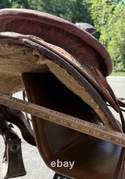 Billy Royal Vintage Show Saddle Simco Tex Tan Leather Western Hand Tool Brass