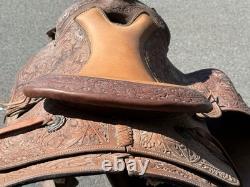 Billy Royal Vintage Show Saddle Simco Tex Tan Leather Western Hand Tool Brass