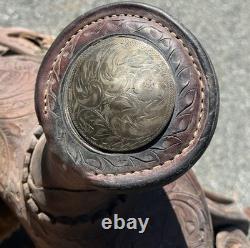 Billy Royal Vintage Show Saddle Simco Tex Tan Leather Western Hand Tool Brass