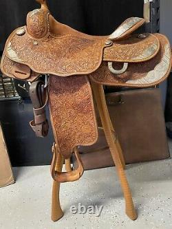 Billy Royal Western Saddle for show or parade 16 nice Full Flower pattern