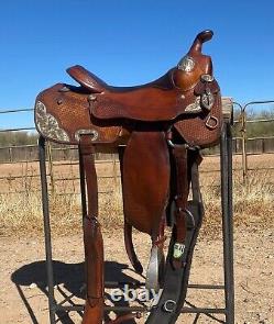 Billy Royal Western Show Saddle with beautiful silver Cinches Included Great