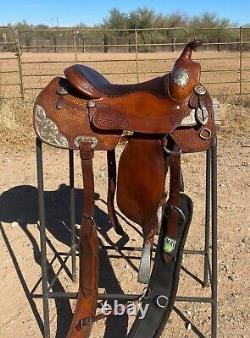 Billy Royal Western Show Saddle with beautiful silver Cinches Included Great