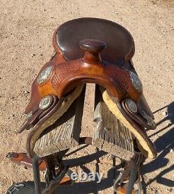 Billy Royal Western Show Saddle with beautiful silver Cinches Included Great