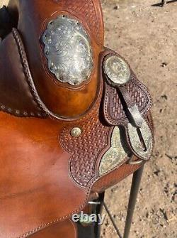 Billy Royal Western Show Saddle with beautiful silver Cinches Included Great