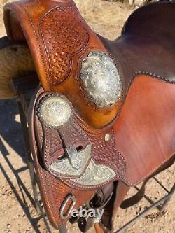 Billy Royal Western Show Saddle with beautiful silver Cinches Included Great