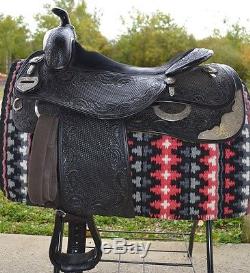 Black Bob's Custom Western Show Saddle AQHA APHA 17 FQHB Sterling Silver USED