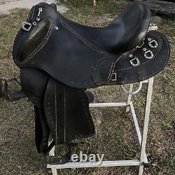 Black Leather Australian Poley Half Breed Endurance Western Trail Saddle 19