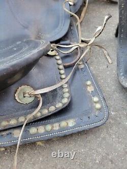 Black Leather Simco Western Saddle 087 Vintage