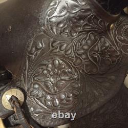 Black Tooled All Leather Riding Saddle16 In Seat EZ Rig Pat. 1815 50#