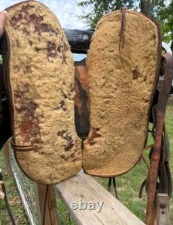 Black Tooled Leather Western Saddle