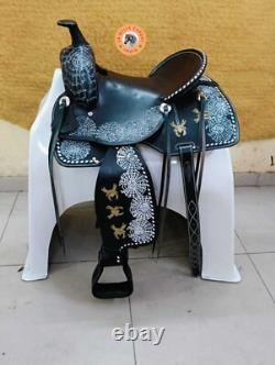 Black Western Saddle Special Design Spider & Spider Web