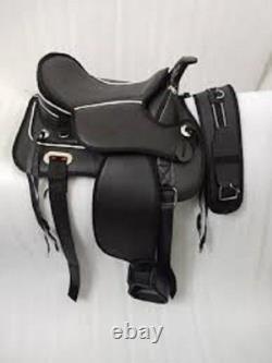 Black Western Treeless Saddle Synthetic Lightweight & Comfortable