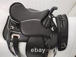 Black Western Treeless Saddle Synthetic Lightweight & Comfortable
