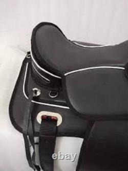 Black Western Treeless Saddle Synthetic Lightweight & Comfortable