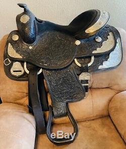 Black western show saddle