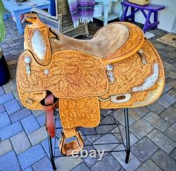 Blue Ribbon Custom Light Oil Western Show Saddle 16 Inch