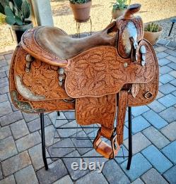 Blue Ribbon Custom Light Oil Western Show Saddle 16 Inch