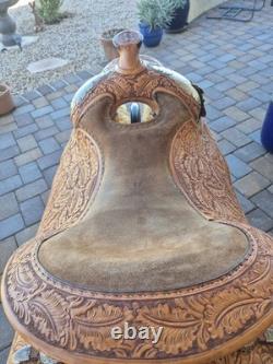 Blue Ribbon Custom Light Oil Western Show Saddle 16 Inch