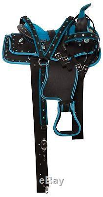 Blue Western Pleasure Youth Quarter Horse Cordura Saddle Tack Pad 10 12 13 Used