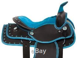 Blue Western Pleasure Youth Quarter Horse Cordura Saddle Tack Pad 10 12 13 Used