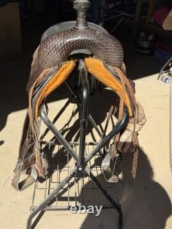 Bob Marshall Cutting Western Horse Saddle Brown Leather