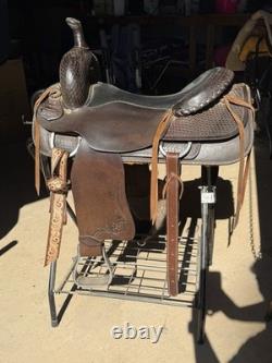 Bob Marshall Cutting Western Horse Saddle Brown Leather