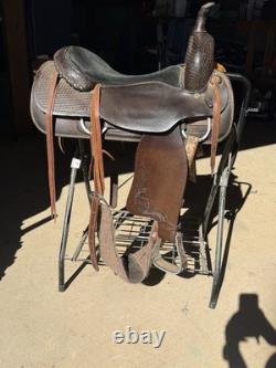 Bob Marshall Cutting Western Horse Saddle Brown Leather