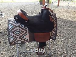 Bob Marshall treeless western saddle with pad, cinch and breast plate