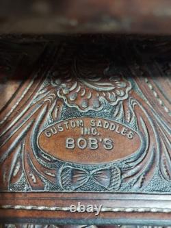 Bob's Custom 15 1/2 Western Show Saddle, 6 1/4 Gullet. Real Silver Made In USA