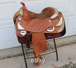 Bob's Custom BOB AVILA Western Reining Saddle STERLING SILVER Floral Tool 16