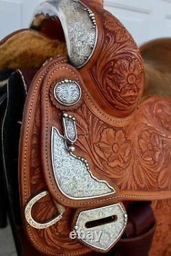 Bob's Custom BOB AVILA Western Reining Saddle STERLING SILVER Floral Tool 16