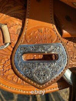Bob's Custom Saddle silver western show 15.5 padded Excellent Condition