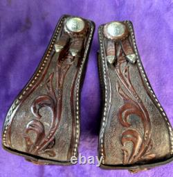 Bob's Sterling Silver Tooled Leather Western Show Saddle 4 Inch Bell Stirrups