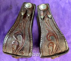 Bob's Sterling Silver Tooled Leather Western Show Saddle 4 Inch Bell Stirrups