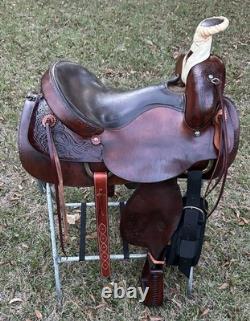 Bona Allen 16 Seat Western Roping Ranch Saddle Tool Leather Pleasure Trail USA